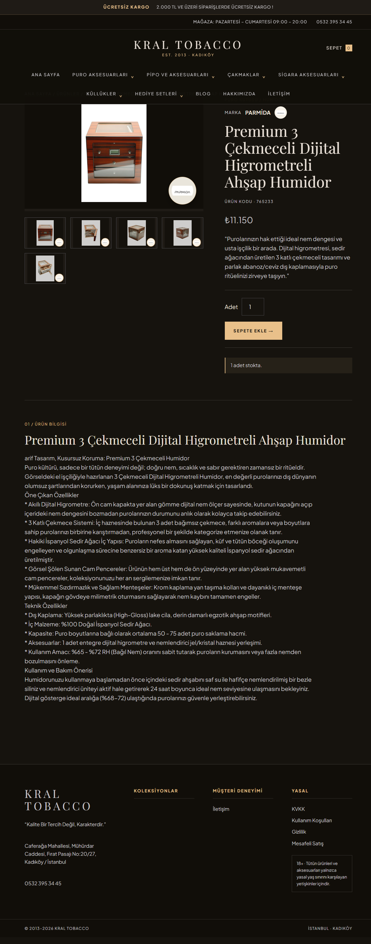 Kral Tobacco E-Ticaret Web Sitesi detay