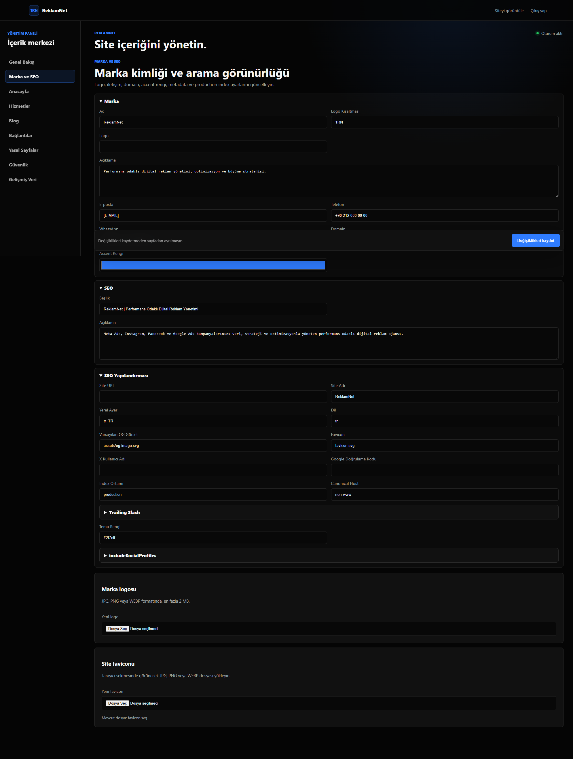 ReklamNet - Dijital Reklam & Medya Ajansı Web Sitesi detay