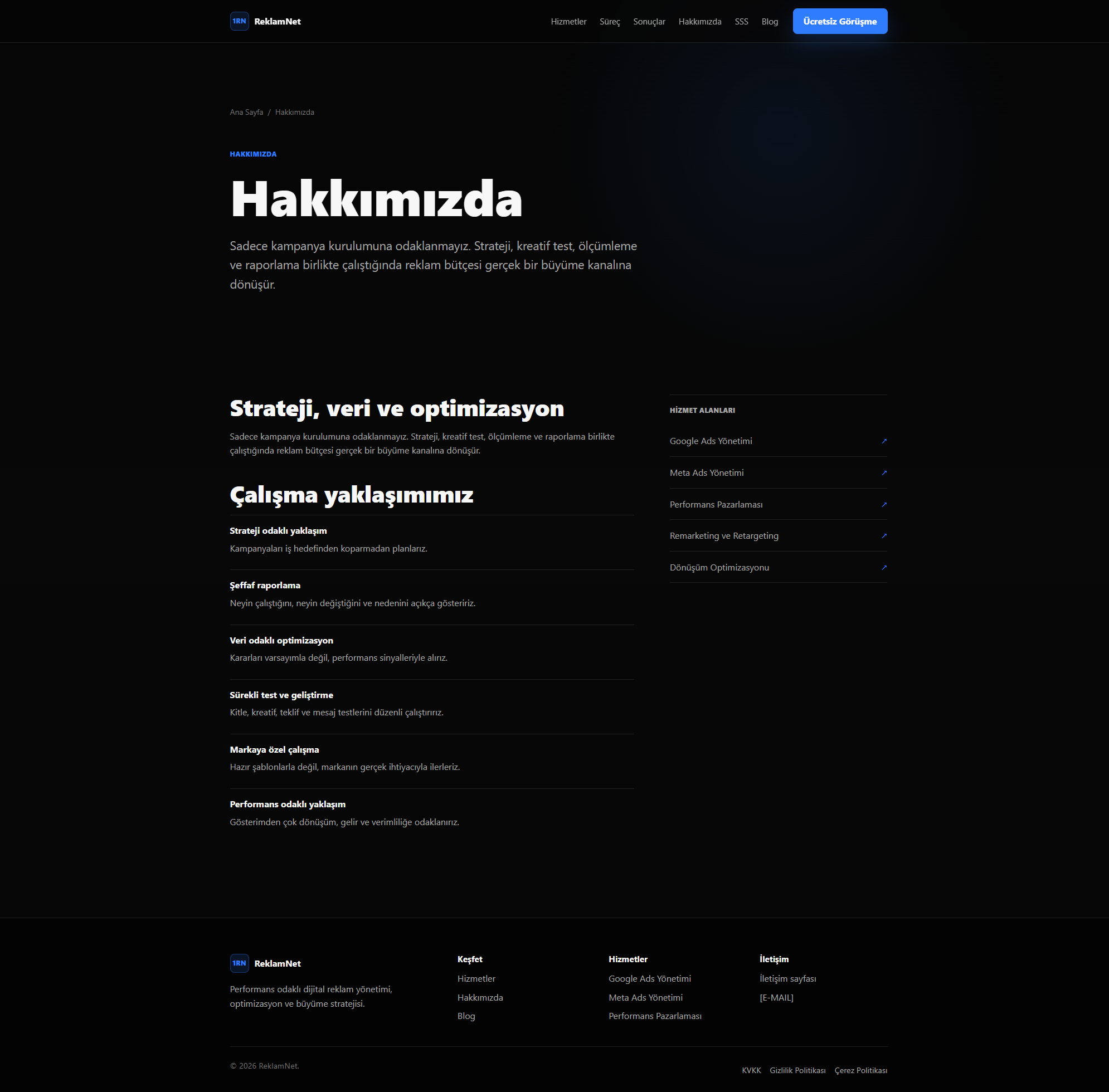 ReklamNet - Dijital Reklam & Medya Ajansı Web Sitesi detay